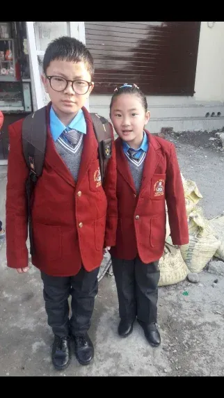 Tibetan students in uniform
